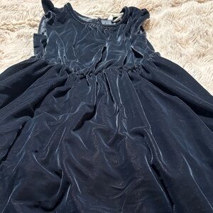 Lands' End Kids Charcoal Velvet Dress